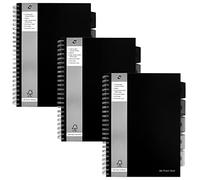 Pukkapad Project Book A4 Bloc Notes ad anelli con 5 separatori,250 fogli, Nero