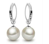 PULABO 1 paio di eleganti orecchini con perle finte pendenti a goccia orecchini a cerchio con perle lucide con ciondoli a levetta orecchini a levetta posteriori con pendenti orecchini a bottone regal