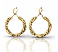 PULABO 1 paio di orecchini a cerchio per l'orecchio in metallo geometrico semplice ed elegante per le donne, dorati squisito