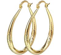 PULABO 1 paio di orecchini da donna eleganti orecchini a cerchio con perno riempiti 18 carati ciondola gioielli da sposa in oro squisito