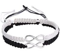 PULABO 2 pezzi/set intrecciati a mano 8 parole Bracciale regolabile per coppie di braccialetti regolabili di amicizia felice regalo di gioielli moda