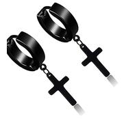 PULABO 2PCS In Acciaio Inox No Piercing Croce Orecchino per Gli Uomini Kpop Clip Su Croce Orecchino Punk Gotico Falso Del Polsino Dell'orecchio Croce Orecchino Ciondola squisito