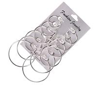 PULABO 6 paia di orecchini a cerchio color argento da donna a cerchio grande oro per le donne orecchini creoli rotondi set di orecchini a cerchio vintage moda