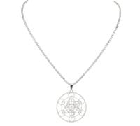PULABO Collana con ciondolo Arcangelo Talismano Cubo di Metatron per uomo Gioielli con amuleto maschile Metatron con geometria sacra in acciaio inossidabile squisito