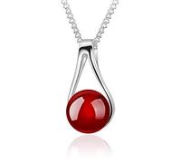 PULABO Collana con ciondolo in giada rossa Collana con catena nobile Gemma Gioielli Regali Accessori per le donne Compleanno di San Valentino Novità squisito