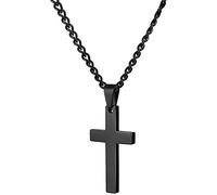 PULABO Collana croce da uomo in acciaio al titanio, grande da uomo, croce crocifisso, collana con ciondolo a catena, gioielli per uomo, ragazzo squisito