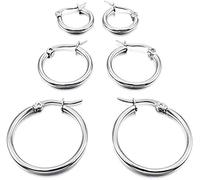 PULABO Dimensioni del set di orecchini: questi orecchini a cerchio hanno 3 diametri: 15 mm, 20 mm, 25 mm, diverse dimensioni hanno stili diversi, per abbinarsi ai tuoi diversi abiti. Resistente: apre