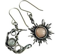 PULABO Orecchini sole e luna della Boemia Orecchini pendenti in cristallo d'argento Donna Gioielli alla moda da donna Regalo per ragazza squisito