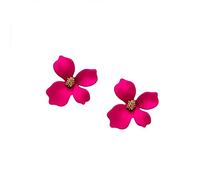 PULABO Orecchino da donna in stile floreale, 2 pezzi Moda Donna Ragazza Forma di fiore Orecchini a bottone Orecchini Decorazione gioielli Regalo - Rosa rossa Elegante e popolare squisito