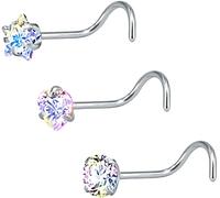 PULABO pezzi di anelli al naso con zirconi cubici in acciaio inossidabile a forma di stella a cuore per la festa squisito