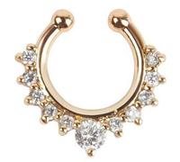 PULABO Polsino al naso finto Non piercing Anelli al naso finti per le donne Polsino al naso indiano africano Polsino al naso d'oro Clip su anello al naso Anello al naso Polsino Cuore Anelli di setto