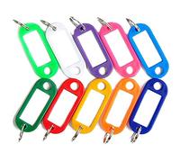 PULABO Practical design and Durable12 pezzi riutilizzabili etichette identificative in plastica portachiavi accessori per portachiavi ad anello diviso