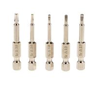 PULABO - Set di 5 cacciaviti a testa triangolare da 1/4" con gambo esagonale da 50 mm, con testa di sicurezza, 1.8, 2.0, 2.3, 2.7, 3.0 mm