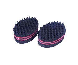 PULABO - Spazzola a forma di coda di magie Twist e curl in spugna, forma ovale, per capelli naturali, colore: rosa rossa, 1 pezzo pratico e pratico