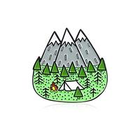 PULABO Spilla a forma di cartone animato, da campeggio, montagna, smaltata, per colletto e bavero, per vestiti, sciarpe, gioielli di squisita fattura, Smalto