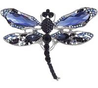 PULABO Spilla a forma di libellula in cristallo blu Spilla vintage con distintivi delicati Regali di compleanno Spille e spille per la festa della mamma moda