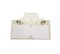 PULaif 10 pezzi di carta a forma di cuore, segnaposto for tavolo, decorazione for feste di matrimonio, bomboniera, for matrimonio, fidanzamento, anniversario (rosso)(Beige)