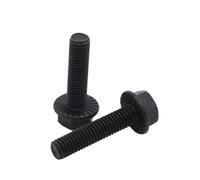 PULaif Bulloni di collegamento a filettatura completa, Bulloni a vite a flangia a cinghia esagonale, materiale M5-M12, in acciaio nero di qualità 10.9 GB5789, viti di fissaggio per bulloni(M12 8mm)