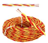 PULaif Cavo schermato, Cavo di Alimentazione in Rame a doppino Intrecciato RVS a 2 conduttori 1,0-2,5 mm² 60-320 Piedi(320ft,2C-1.5MM2)