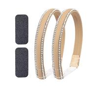 PuLAif Cinghie con tacco alto Cinghie di sicurezza elastiche con strass multicolori for eventi di festa(Apricot)