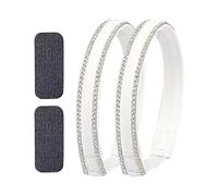 PuLAif Cinghie con tacco alto Cinghie di sicurezza elastiche con strass multicolori for eventi di festa(Creamy White)