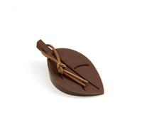 PULaif Cunei fermaporta, Fermaporta in Silicone a Forma di Foglia Multicolore 9,5x5 cm(Brown)