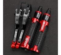 PULaif Freno a Mano Accessori CNC Alluminio Regolabile per CFMOTO 250NK 250 NK 2022 2023 Moto Maniglia Freno Frizione Leve Manubrio Manopole estremità Multicolore(Red)