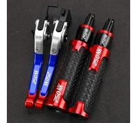 PULaif Freno a Mano Accessori in Alluminio CNC per Motociclette Regolabili per CFMOTO 250NK 250 NK 2022 2023 Leve Freno Frizione Manopole Manubrio estremità Multicolore(Red Blue)