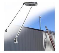 PULaif Kit di Supporto per camini da Tetto, Kit Staffa di Supporto for Tubi for Tubi di Scarico della Stufa, Diametro del Cerchio da 3,2 a 9,8 Pollici(Hoop Dia-3.5"(90mm))