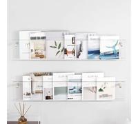 PULaif Portariviste sospeso Regolabile, Porta brochure in Acrilico Trasparente da Parete a 2 Ripiani, Porta riviste da scaffale, Portadocumenti(60cm/23.6in)