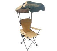 PULaif Sedia per adulti da viaggio per picnic, pesca Sedia da campeggio pieghevole con tettuccio e portabicchieri multicolore 50x50x130cm, supporta 175 kg(Khaki)