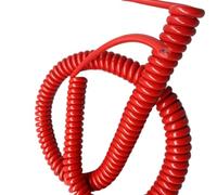 PULaif Spring Spiral Telescopic Wire Cable 2 Core 0.5mm² Red Retractable Coil Cord 1-4 Meter(Stretch 3 meter)(Stretch 3 meter)