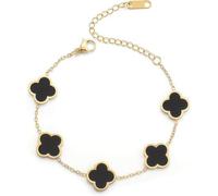 PulangRen Bracciale da Donna con Quadrifoglio, in Acciaio Inox, Alla Moda, Idee Regalo Donna Mamma Amica Sorelle Regali Natale Donna Regalo Compleanno Anniversario San Valentino per Lei