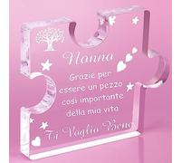 PulangRen Regalo Nonno, Regalo Nonno Compleanno, Puzzle a Blocchi in Acrilico Inciso, Regalo per Nonno, Idee Regalo Nonno, Regalo Festa del papà o Nonno, Regalo Nonni, Regalo Nonno Natale