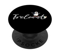 Pulcinella irlandese con bandiera a forma di cuore - Simpatico souvenir irlandese PopSockets PopGrip Adesivo