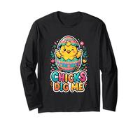 Pulcini Dig Me Divertente Pasqua Bambini Ragazzi Uomini Maglia a Manica