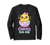 Pulcini Dig Me Pasqua Bambino Ragazzi Uomini Felice Pasqua Divertente Maglia a Manica