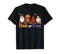 Pulcino o scherzetto Halloween strega spettrale allevatore di pollo Maglietta