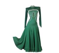 Pulcykp Costume da ballo moderno da donna, abito da concorrenza, valzer, da sera, a maniche lunghe, abiti da festa, EN8, L