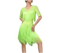 Pulcykp Donne Latino Costume Latino Abiti Da Ballo Standard Sala Da Ballo Allenamento Costumi Frange Dress, EN8, M