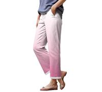 Pulcykp Pantaloni da donna sfumati casual a gamba dritta Ombre coulisse in vita pantaloni leggeri lounge, Pnnrk, XXL