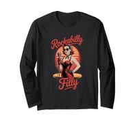 Puledra Rockabilly in Stile retrò Vintage Maglia a Manica