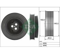 Puleggia a cinghia, albero motore INA 544 0131 10 per BOXER Furgone 2.2 2011-202