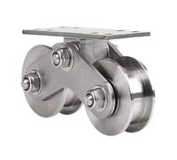 Puleggia A Forma Di U In Acciaio Inossidabile, Ruota For Rotaia For Porta Scorrevole, Cuscinetto For Carichi Pesanti, Doppia Puleggia, Larghezza Scanalatura 20/22/25 Mm(20mm)