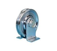 Puleggia a rulli for fune metallica scorrevole in acciaio 6001RS cuscinetto scanalatura profonda a U diametro 73 mm spessore 13,5 mm con staffa 1 lotto(With stand)