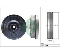 Puleggia albero motore con antivibrante 544 0143 10 INA per FORD FOCUS I S-MAX