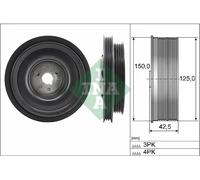 Puleggia albero motore con antivibrante 544 0161 10 INA per DACIA RENAULT