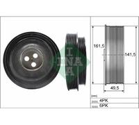 Puleggia albero motore con antivibrante 544 0166 10 INA per FORD CITROËN PEUGEOT