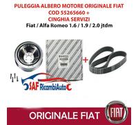 PULEGGIA ALBERO MOTORE ORIGINALE + CINGHIA SERVIZI FIAT PUNTO 1.6 MULTIJET