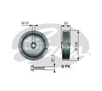 GATES TVD1008A Puleggia cinghia albero a gomiti Puleggia Albero Motore Puleggia albero motore Puleggia motore